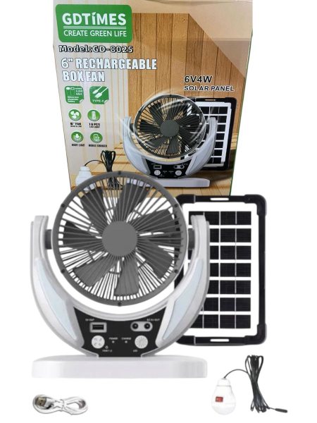 VENTILADOR CON PANEL SOLAR GD-8025